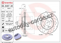 Brzdový kotouč BREMBO 09.5457.3X Brzdový kotouč BREMBO 09.5457.3X