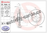 Brzdový kotouč BREMBO 09.7826.10 - MAZDA Brzdový kotouč BREMBO 09.7826.10 - MAZDA