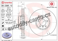 Brzdový kotouč BREMBO 09.C393.13 - BMW