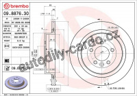 Brzdový kotouč BREMBO 09.8876.30 - LAND ROVER