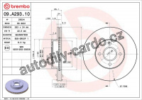 Brzdový kotouč BREMBO 09.A293.10 - FORD