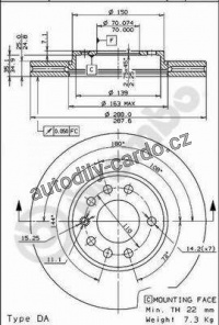 Brzdový kotouč BREMBO 09.6997.21 Brzdový kotouč BREMBO 09.6997.21