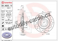 Brzdový kotouč BREMBO 09.A652.1X - AUDI, SEAT, ŠKODA, VW