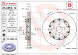 Brzdový kotouč BREMBO 09.A665.13 - CADILLAC, CHEVROLET