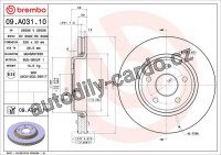 Brzdový kotouč BREMBO 09.A031.11 Brzdový kotouč BREMBO 09.A031.11