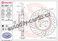 Brzdový kotouč BREMBO 09.A301.11 - LEXUS Brzdový kotouč BREMBO 09.A301.11 - LEXUS