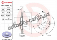 Brzdový kotouč BREMBO 09.B632.10 - NISSAN