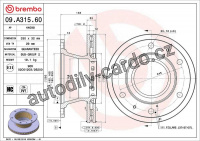 Brzdový kotouč BREMBO 09.A315.60 - IVECO