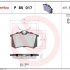 Sada brzdových destiček BREMBO P85017 - AUDI, PEUGEOT, RENAULT Sada brzdových destiček BREMBO P85017 - AUDI, PEUGEOT, RENAULT
