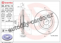 Brzdový kotouč BREMBO 09.A716.14 Brzdový kotouč BREMBO 09.A716.14