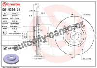 Brzdový kotouč BREMBO 09.N255.21 - FORD