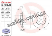 Brzdový kotouč BREMBO 09.A919.10 Brzdový kotouč BREMBO 09.A919.10