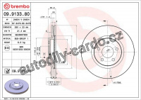 Brzdový kotouč BREMBO 09.9133.81 Brzdový kotouč BREMBO 09.9133.81