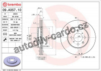 Brzdový kotouč BREMBO 09.A357.10 - HONDA
