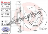 Brzdový kotouč BREMBO 09.N266.21 - TESLA