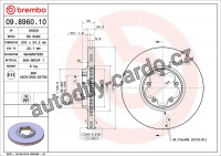 Brzdový kotouč BREMBO 09.8960.10 - FORD