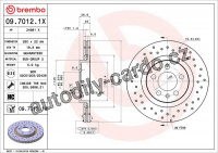 Brzdový kotouč BREMBO 09.7012.1X Brzdový kotouč BREMBO 09.7012.1X