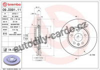 Brzdový kotouč BREMBO  09.D391.11