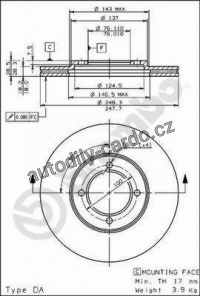 Brzdový kotouč BREMBO 09.5615.10 - TOYOTA Brzdový kotouč BREMBO 09.5615.10 - TOYOTA