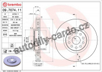 Brzdový kotouč BREMBO 09.7074.11 - ALFA ROMEO