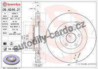 Brzdový kotouč BREMBO 09.N246.21 - JEEP