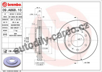 Brzdový kotouč BREMBO 09.A868.11 - FIAT, MITSUBISHI