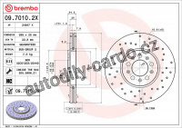 Brzdový kotouč BREMBO 09.7010.2X Brzdový kotouč BREMBO 09.7010.2X