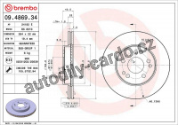 Brzdový kotouč BREMBO 09.4869.34 - MERCEDES-BENZ