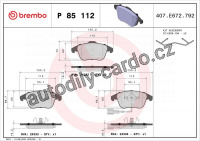 Sada brzdových destiček BREMBO P85112 - VW