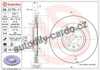 Brzdový kotouč BREMBO 09.C170.11 - AUDI