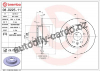 Brzdový kotouč BREMBO 08.D225.11