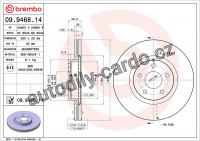 Brzdový kotouč BREMBO 09.9468.11 - FORD, VOLVO Brzdový kotouč BREMBO 09.9468.11 - FORD, VOLVO