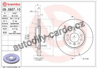 Brzdový kotouč BREMBO 09.5807.10 - OPEL, SAAB