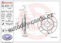 Brzdový kotouč BREMBO MAX 09.6727.77 - FORD