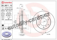 Brzdový kotouč BREMBO 09.A911.11 - MITSUBISHI