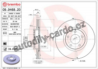 Brzdový kotouč BREMBO 09.9468.20 - MAZDA Brzdový kotouč BREMBO 09.9468.20 - MAZDA
