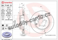 Brzdový kotouč BREMBO 09.7143.31 Brzdový kotouč BREMBO 09.7143.31