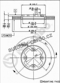 Brzdový kotouč BREMBO 09.4921.10 - NISSAN Brzdový kotouč BREMBO 09.4921.10 - NISSAN
