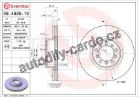 Brzdový kotouč BREMBO 09.4928.10 - MERCEDES-BENZ