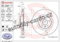 Brzdový kotouč BREMBO 09.C207.11 - LAND ROVER
