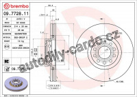 Brzdový kotouč BREMBO 09.7728.11 - AUDI