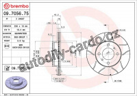 Brzdový kotouč BREMBO MAX 09.7056.75 - MITSUBISHI Brzdový kotouč BREMBO MAX 09.7056.75 - MITSUBISHI