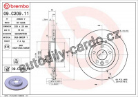 Brzdový kotouč BREMBO 09.C209.11 - JAGUAR
