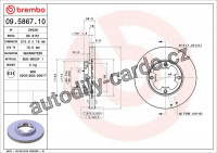 Brzdový kotouč BREMBO 09.5867.10 - SUBARU