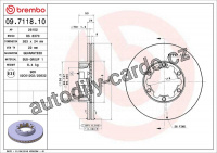 Brzdový kotouč BREMBO 09.7118.10 - NISSAN Brzdový kotouč BREMBO 09.7118.10 - NISSAN