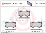 Sada brzdových destiček BREMBO P83107 - TOYOTA