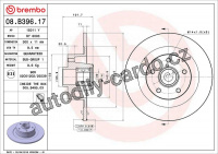 Brzdový kotouč BREMBO 08.B396.17