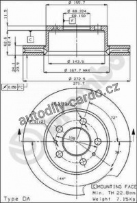 Brzdový kotouč BREMBO 09.2716.10 - VOLVO Brzdový kotouč BREMBO 09.2716.10 - VOLVO