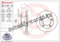 Brzdový kotouč BREMBO 09.7157.10 - MERCEDES-BENZ Brzdový kotouč BREMBO 09.7157.10 - MERCEDES-BENZ