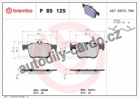 Sada brzdových destiček BREMBO P85125 Sada brzdových destiček BREMBO P85125